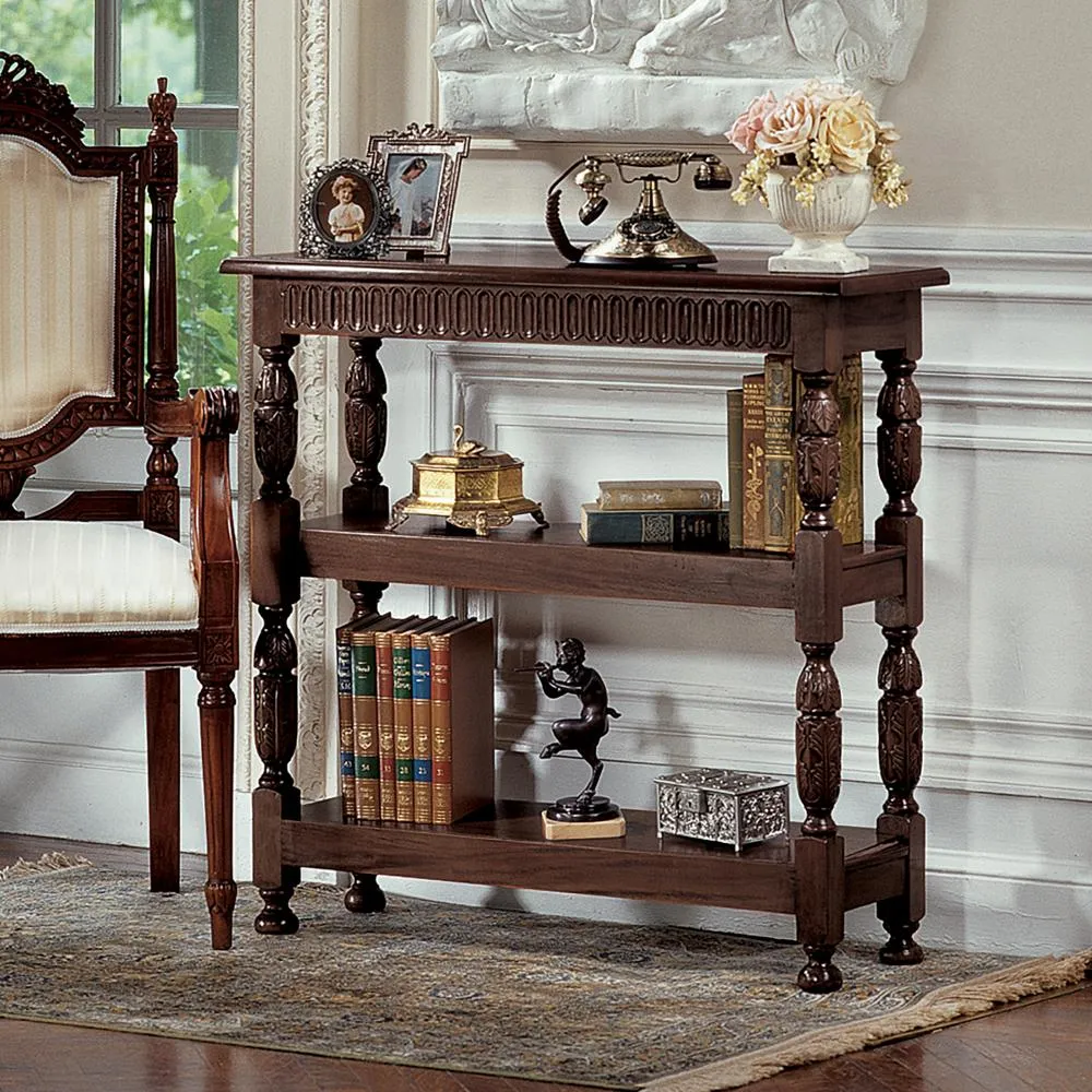 Jacobean-Style Triple Etagere Bookshelf