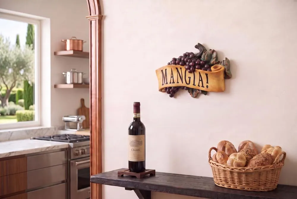 Mangia Italian Signs Grape Wall Sculpture