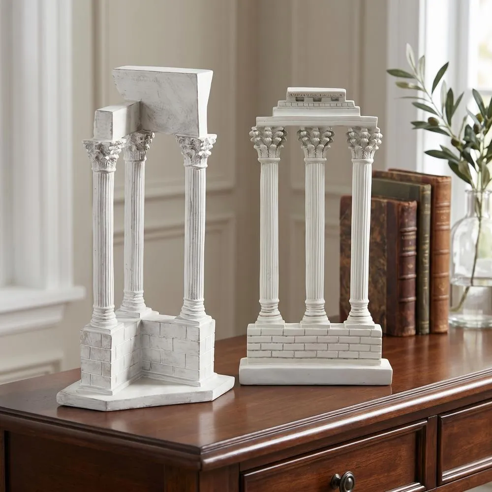 Roman Forum Columns Statues: Set of Two
