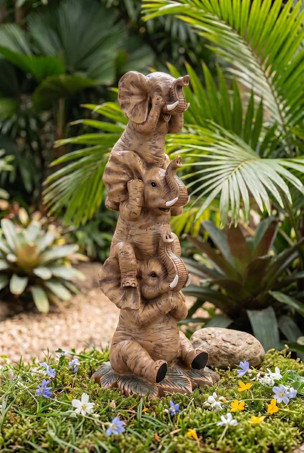 The Hear-No, See-No, Speak-No Evil Elephants Statue: Large
