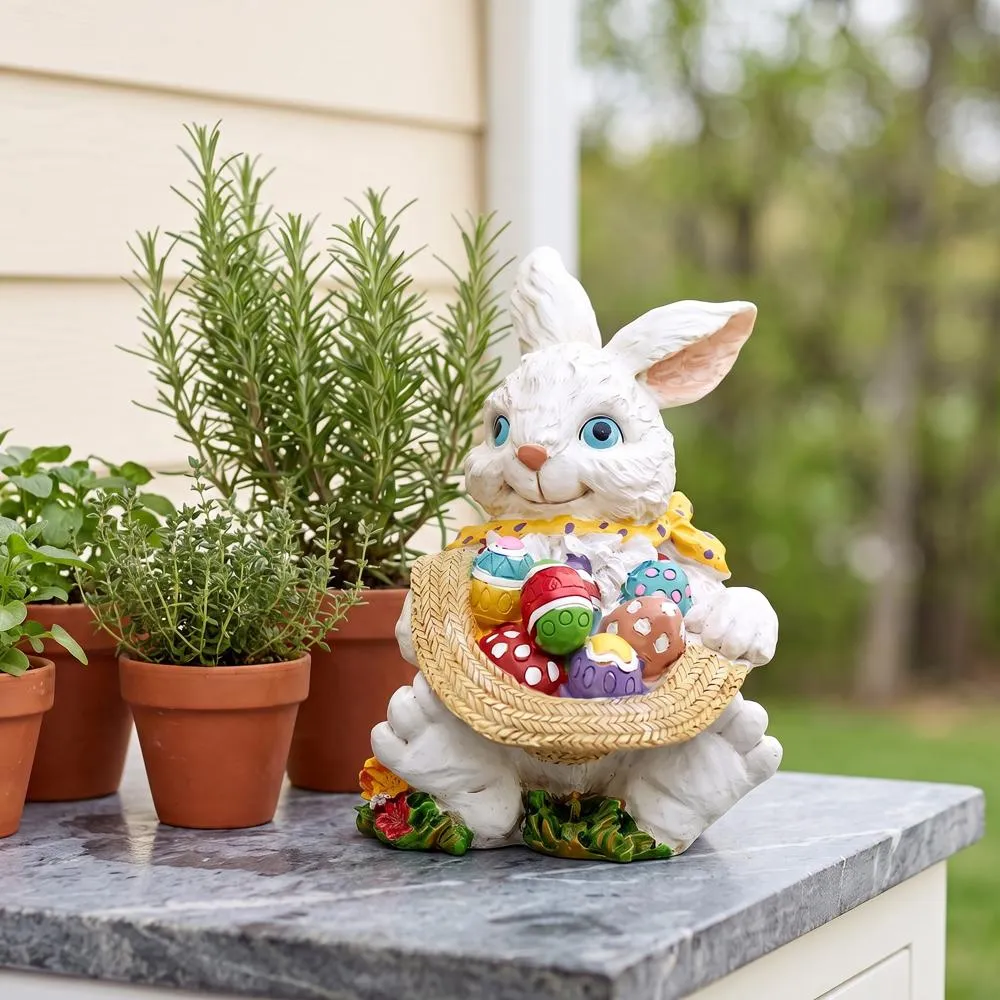Mortimer the Bunny and his Easter Eggs Rabbit Statue