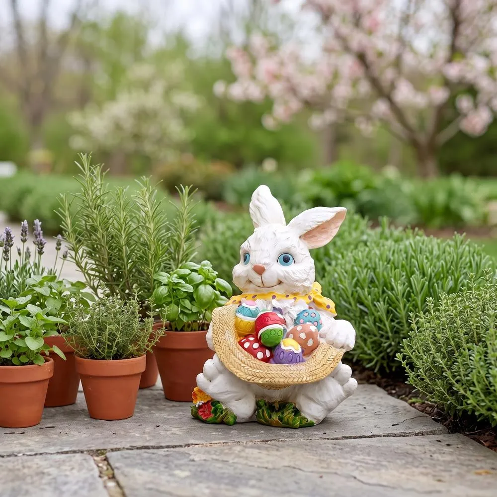 Mortimer the Bunny and his Easter Eggs Rabbit Statue