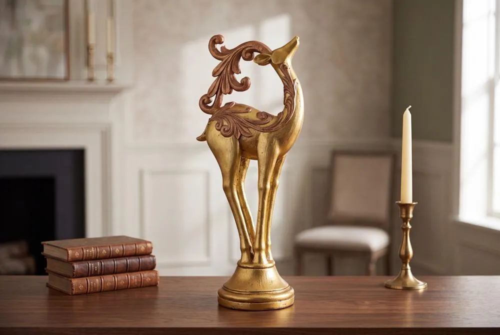 Santa's Romping Reindeer Christmas Statue: Each