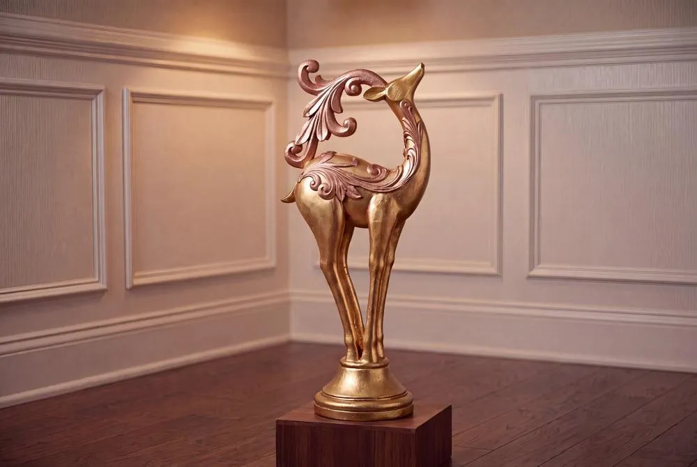 Santa's Romping Reindeer Christmas Statue: Each