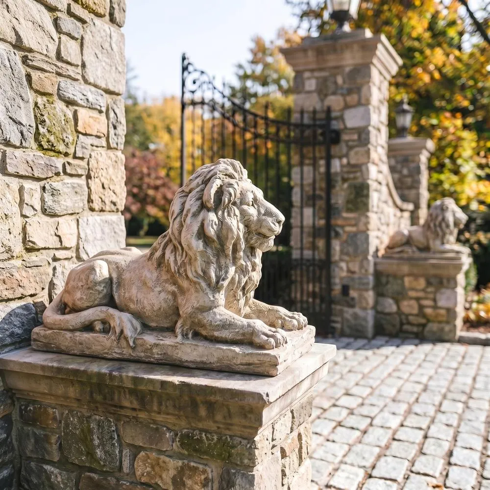 Lyndhurst Manor Lion Sentinel Statue: Each