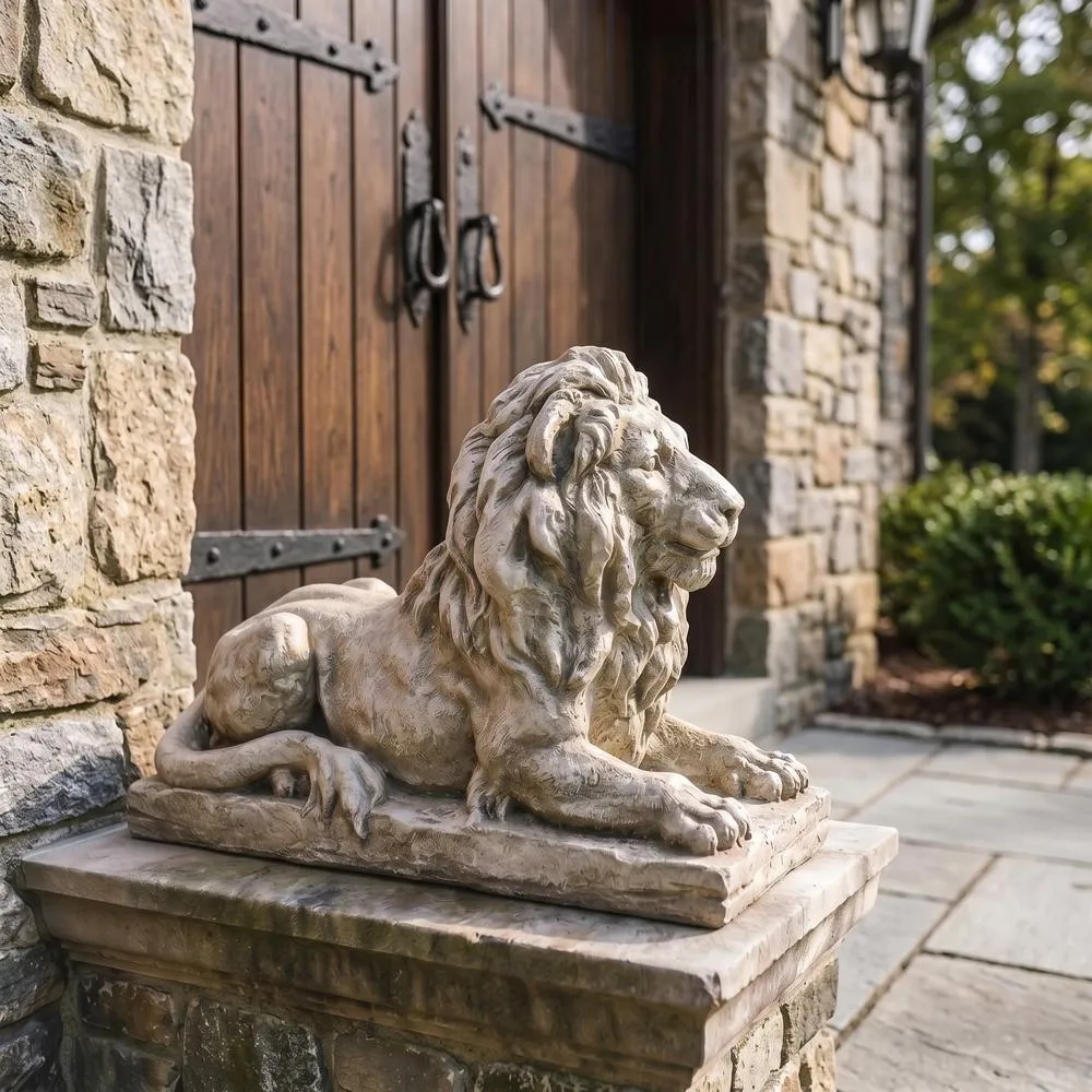Lyndhurst Manor Lion Sentinel Statue: Each