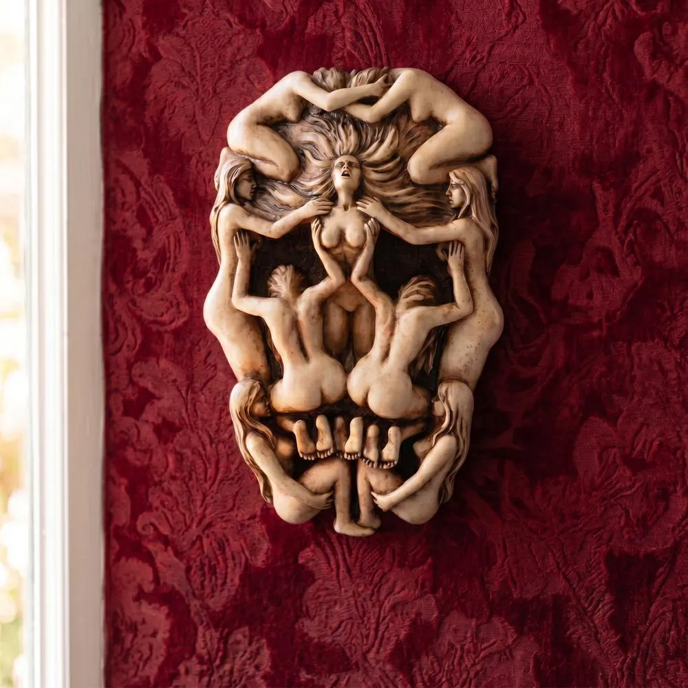 Memento Mori Gothic Death Skull Wall Sculpture
