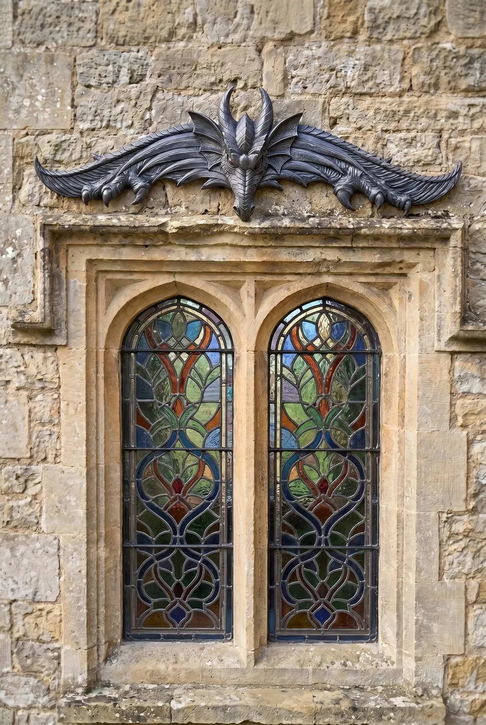 Hardwick Dragon Sculptural Wall Pediment: Each