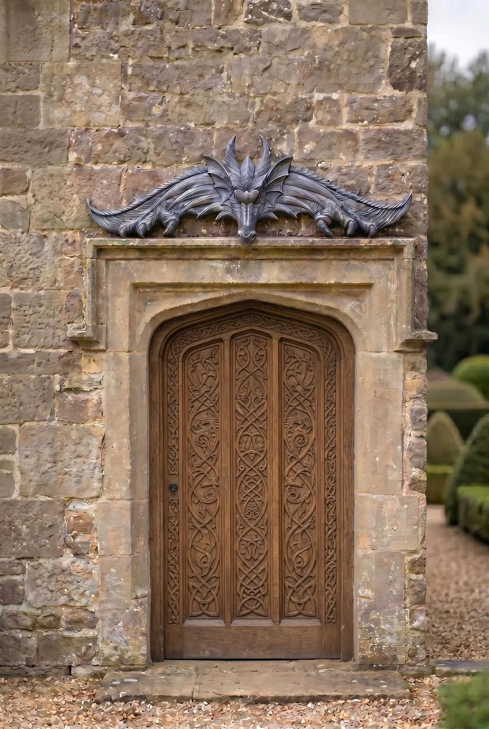 Hardwick Dragon Sculptural Wall Pediment: Each