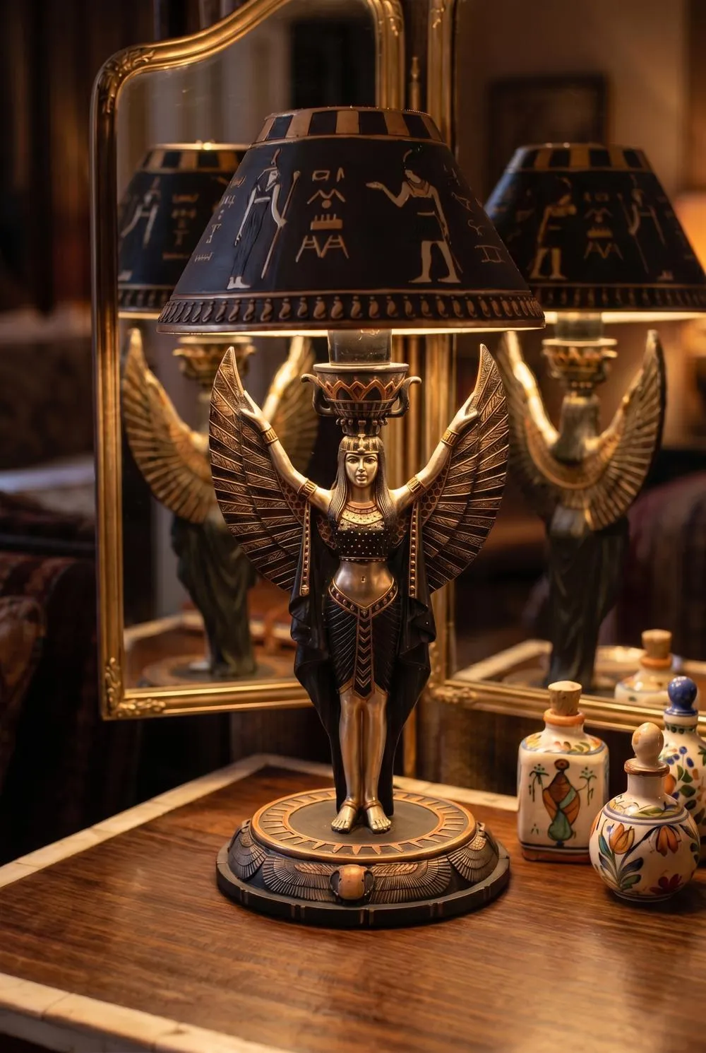Isis Egyptian Goddess Sculptural Table Lamp: Each