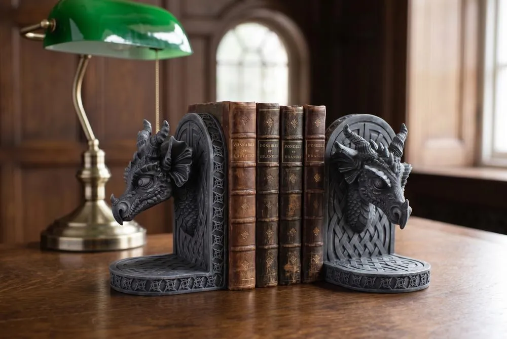 Gray Friar Medieval Dragon Bookend Set