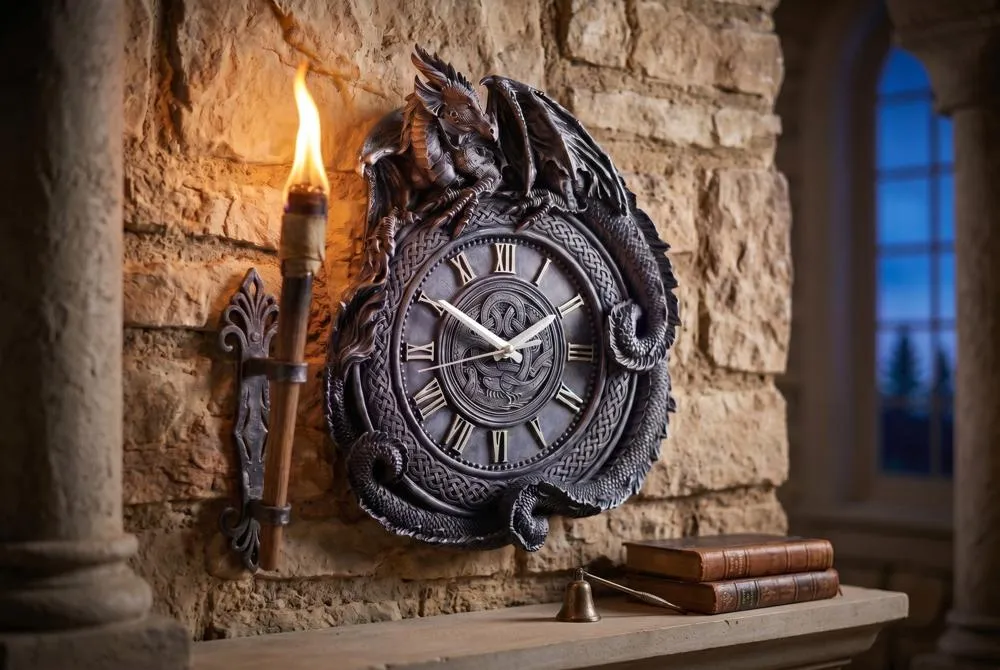 Penhurst Dragon Sculptural Wall Clock