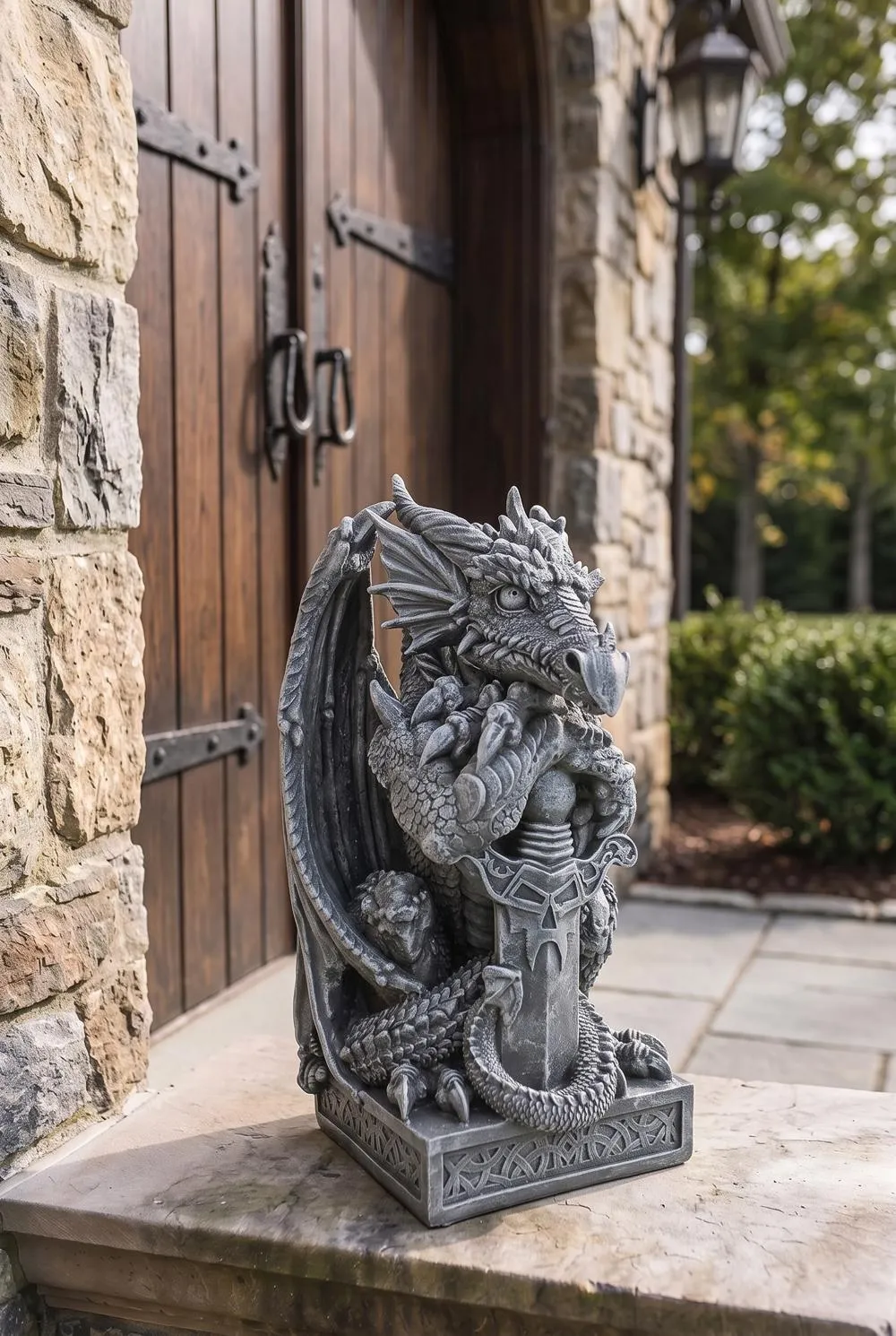 Sword the Arthurian Dragon Statue