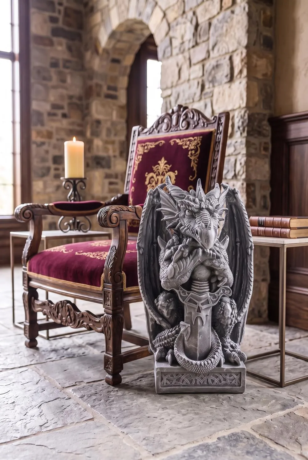 Sword the Arthurian Dragon Statue