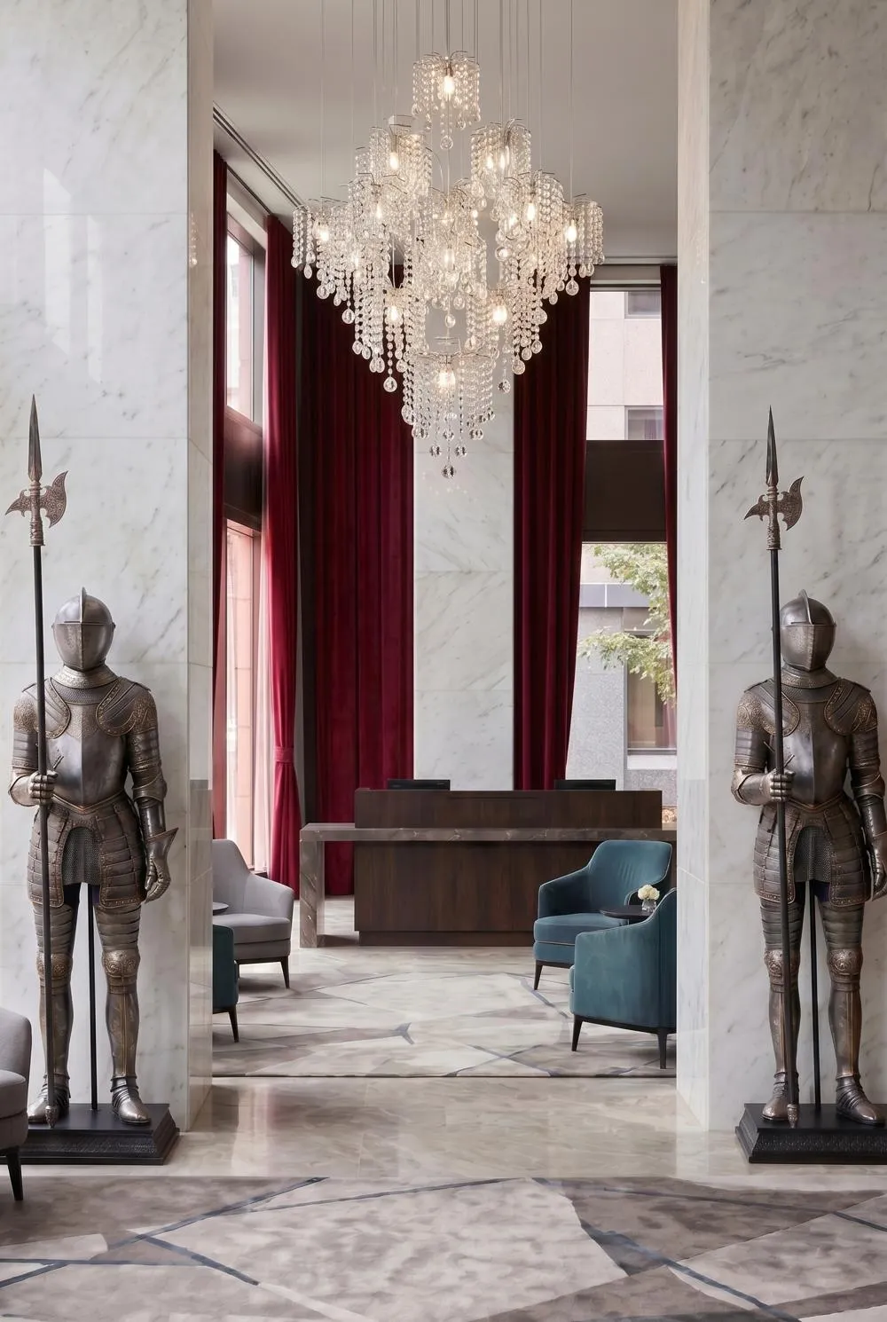 16th-Century Italian Armor Knight Statue with Halberd