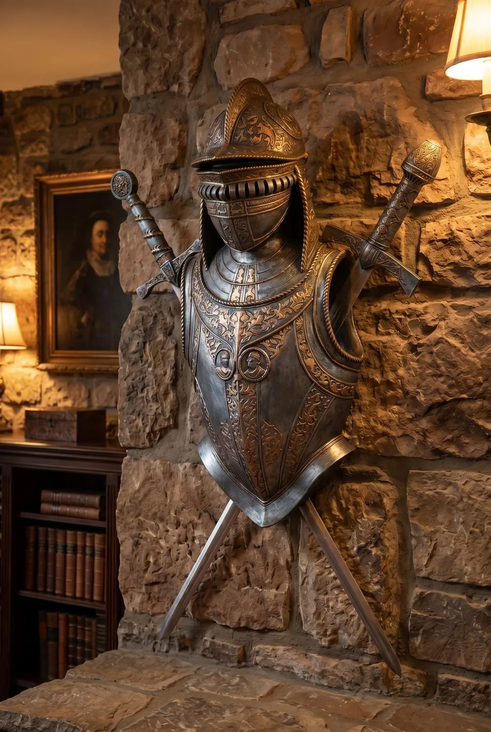 Nunsmere Hall 16th-Century Battle Armor Wall Sculpture Collection