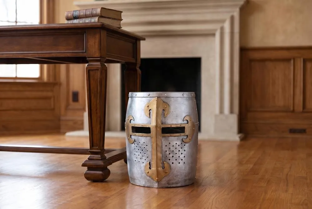 Crusader's Great Helm Gothic Trash Bin