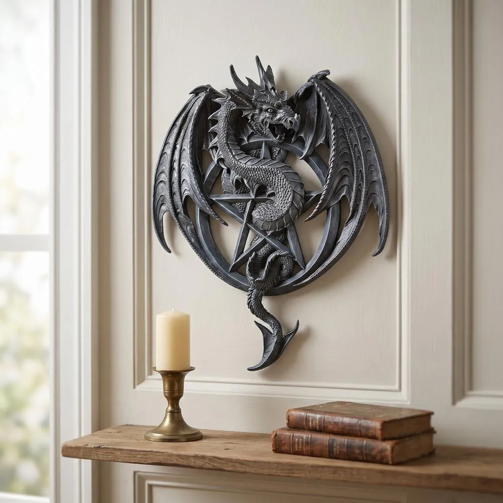 Dragon's Pentacle Gothic Wall Sculpture