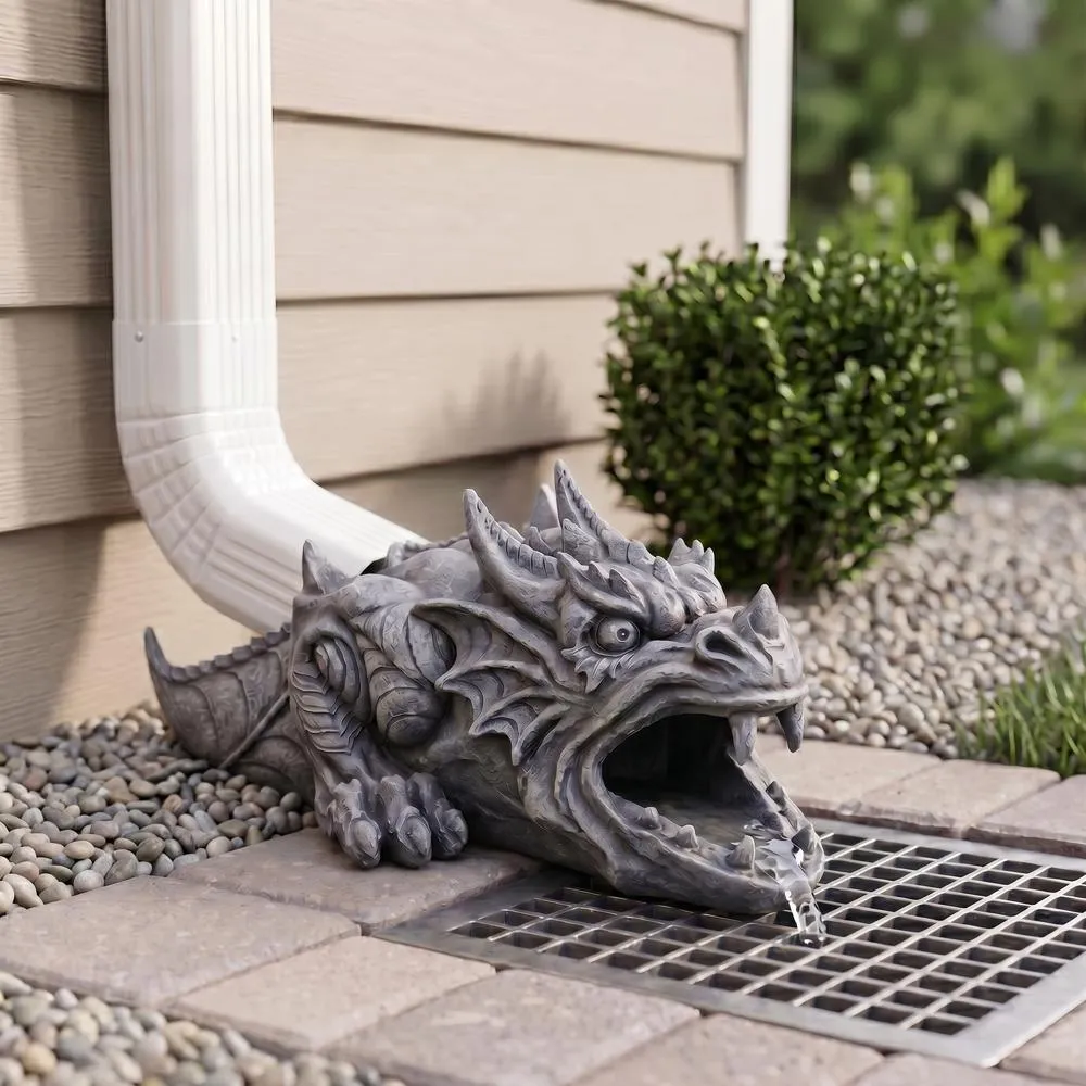 Ranier Sculptural Dragon Rainspout Splashblock