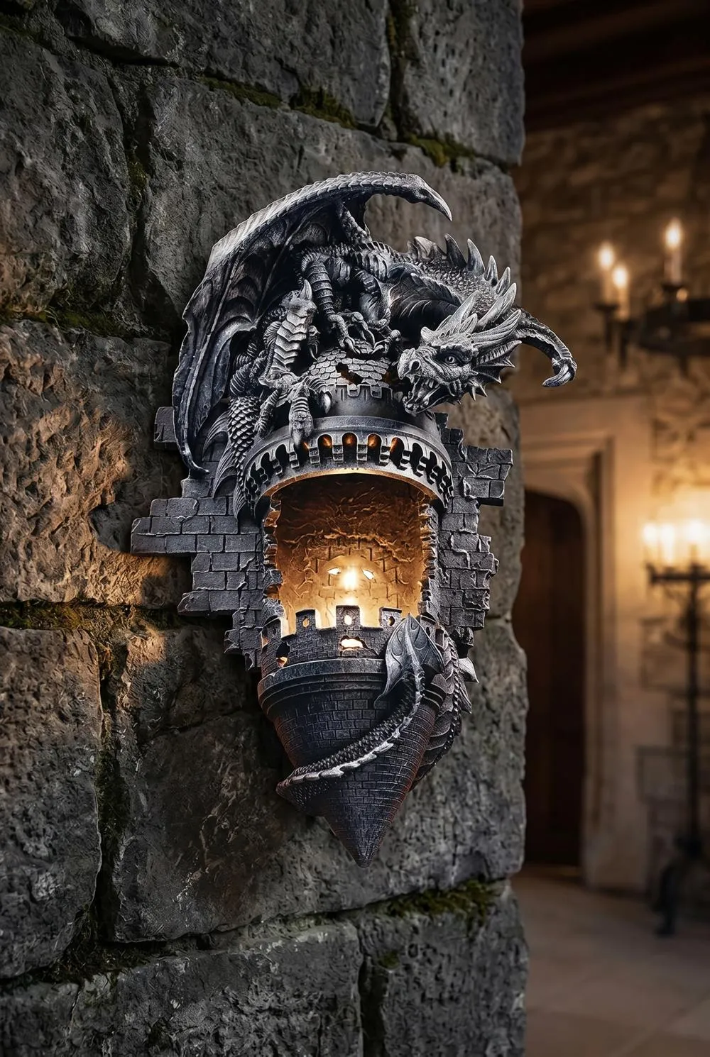 Dragon's Castle Lair Illumimated Wall Sconce