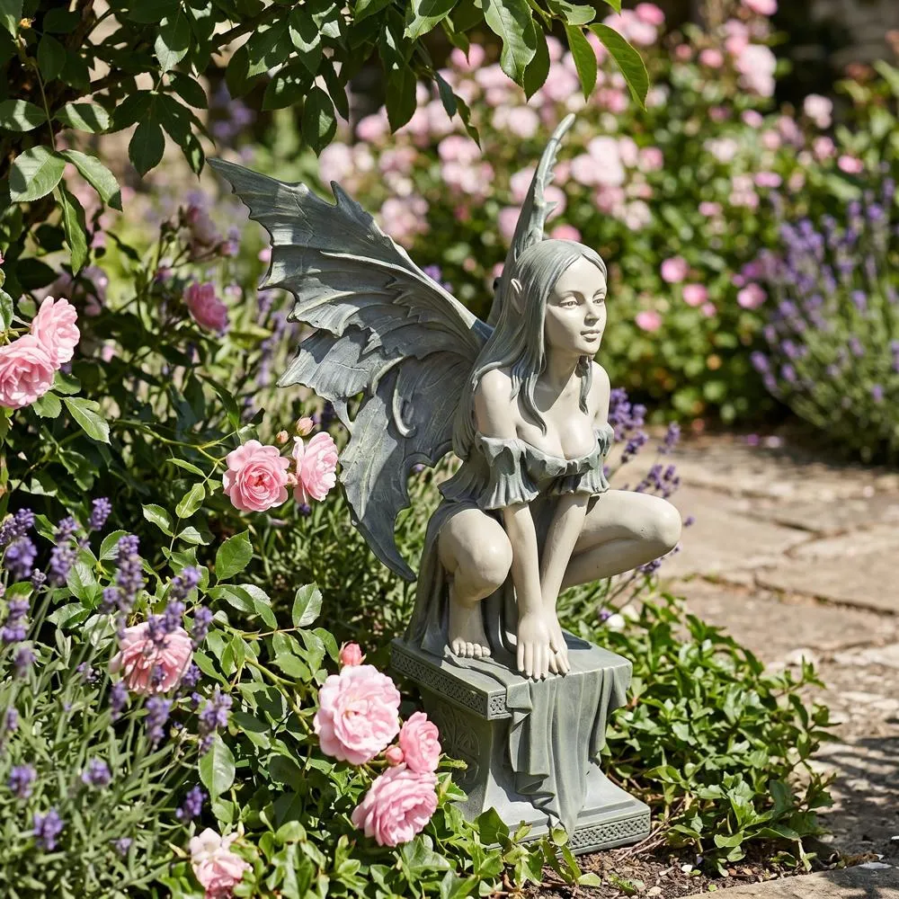 Celtic Fairy's Perilous Perch Garden Statue: Large