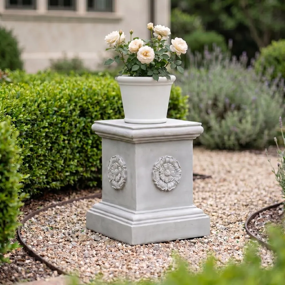 English Rosette Garden Sculptural Plinth: Grande