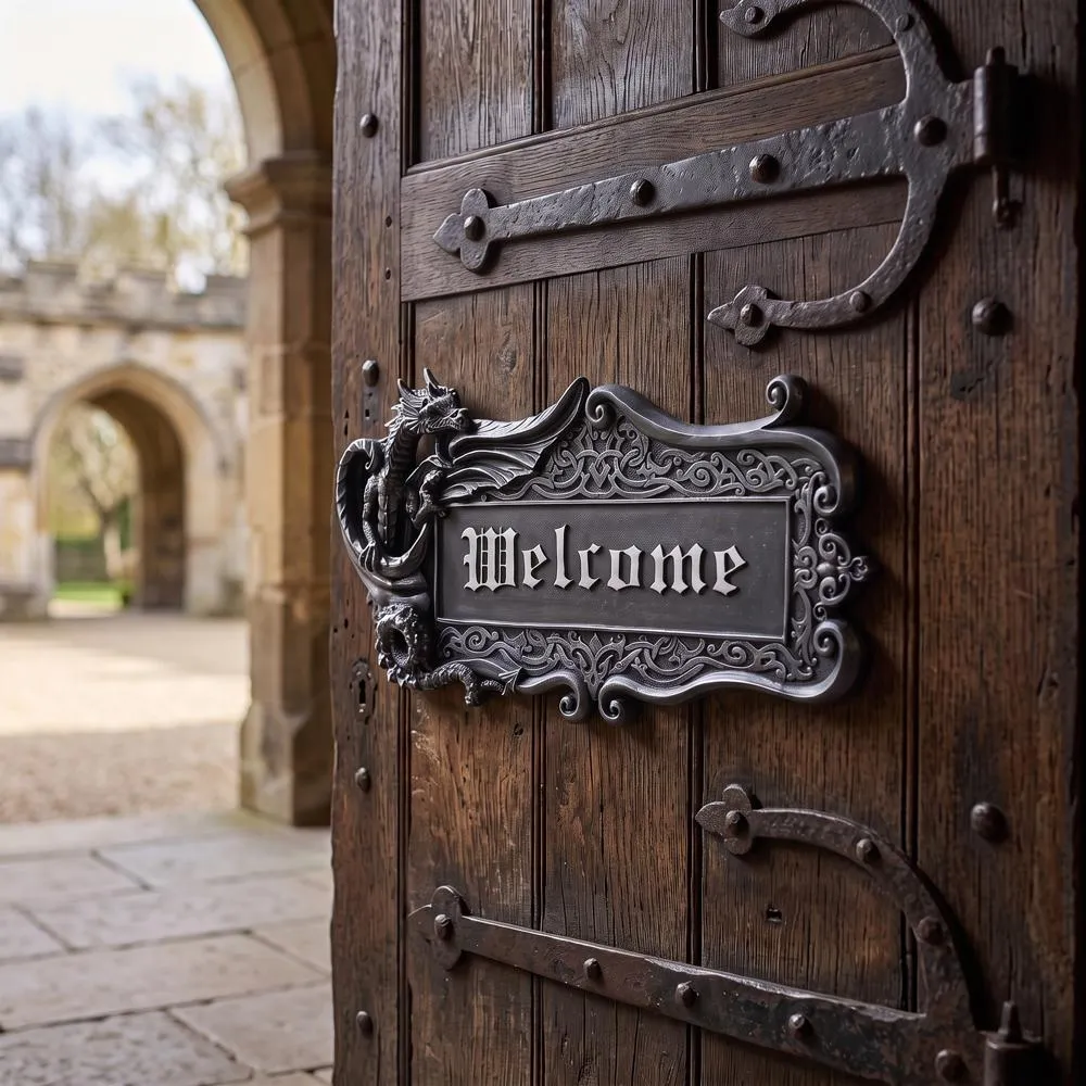 Dragon Welcome Sign Wall Plaque