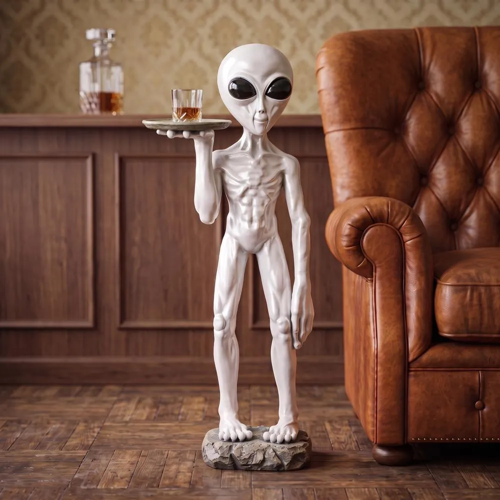 Roswell the Alien Butler Sculptural Pedestal Table