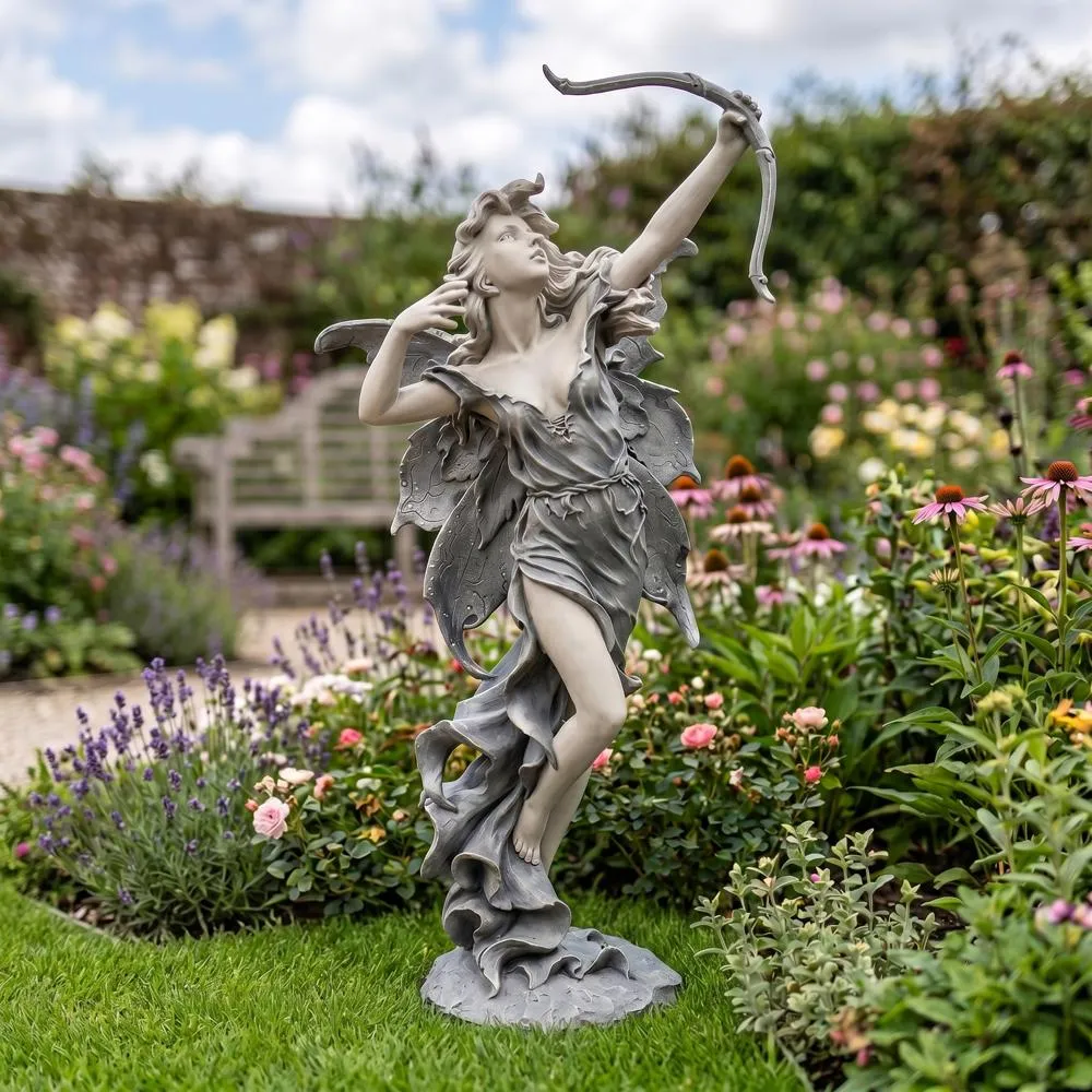 Rhiannon the Archer Garden Fairy Statue: Medium