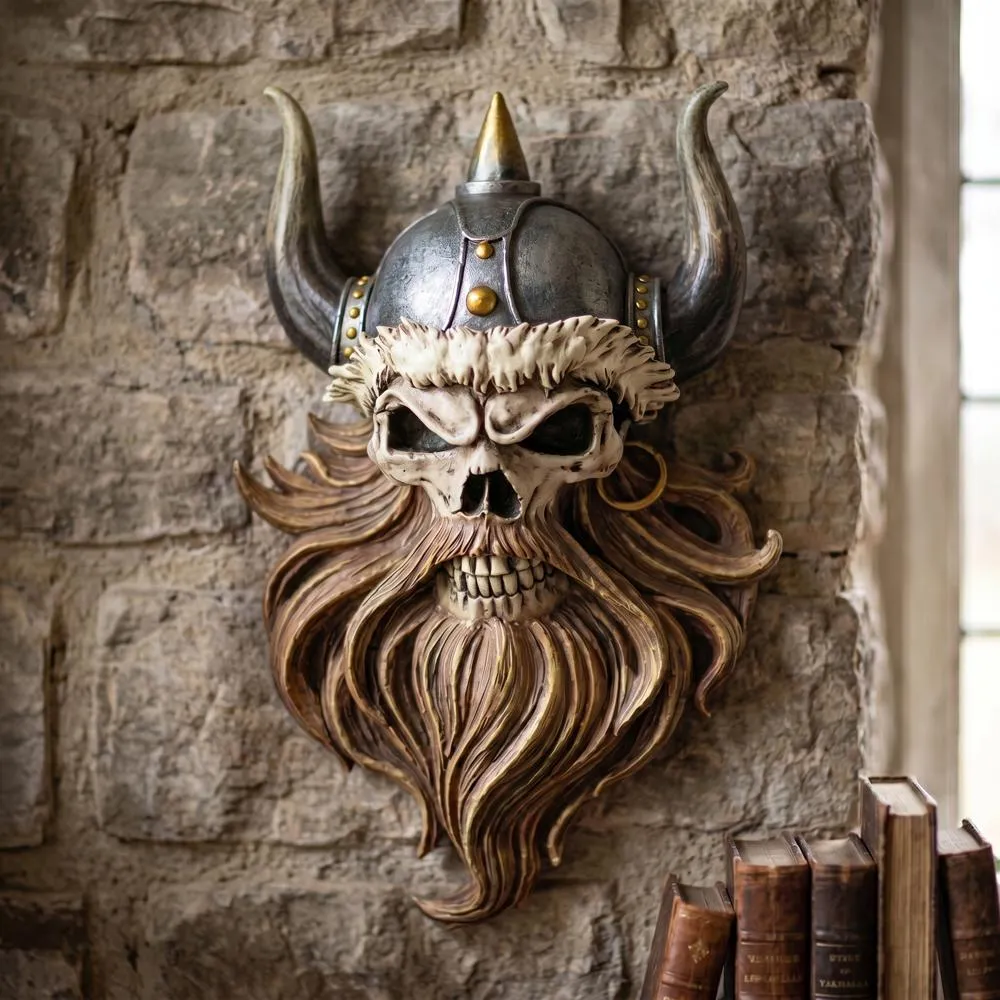 The Skull of Valhalla Viking Warrior Wall Sculpture