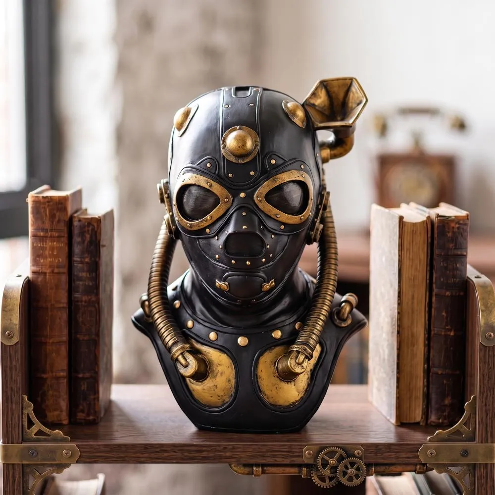 Steampunk Apocalypse Gas Mask Statue