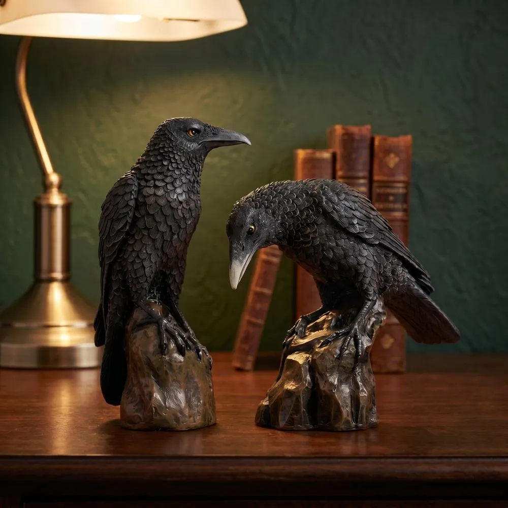 Mystic Night Raven Statue Set