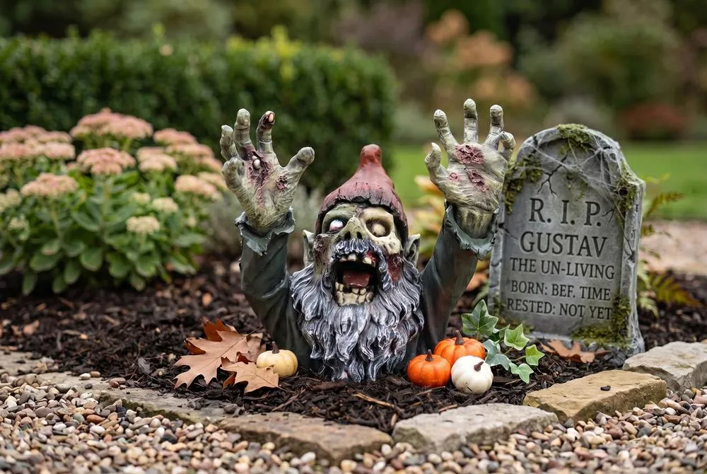 Zombie Gnombie Garden Gnome Statue