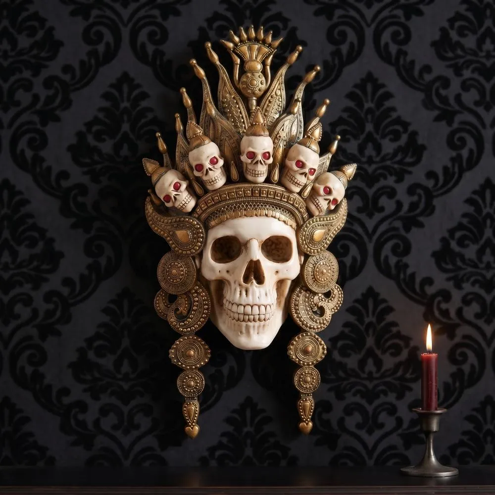 Balinese God of the After Life Skull Mask Wall Sculpture