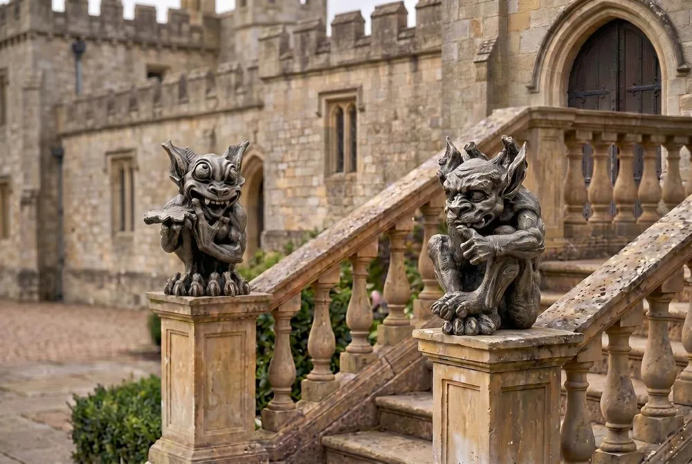 Babble and Whisper the Gothic Gargoyle Statues: Set of Two