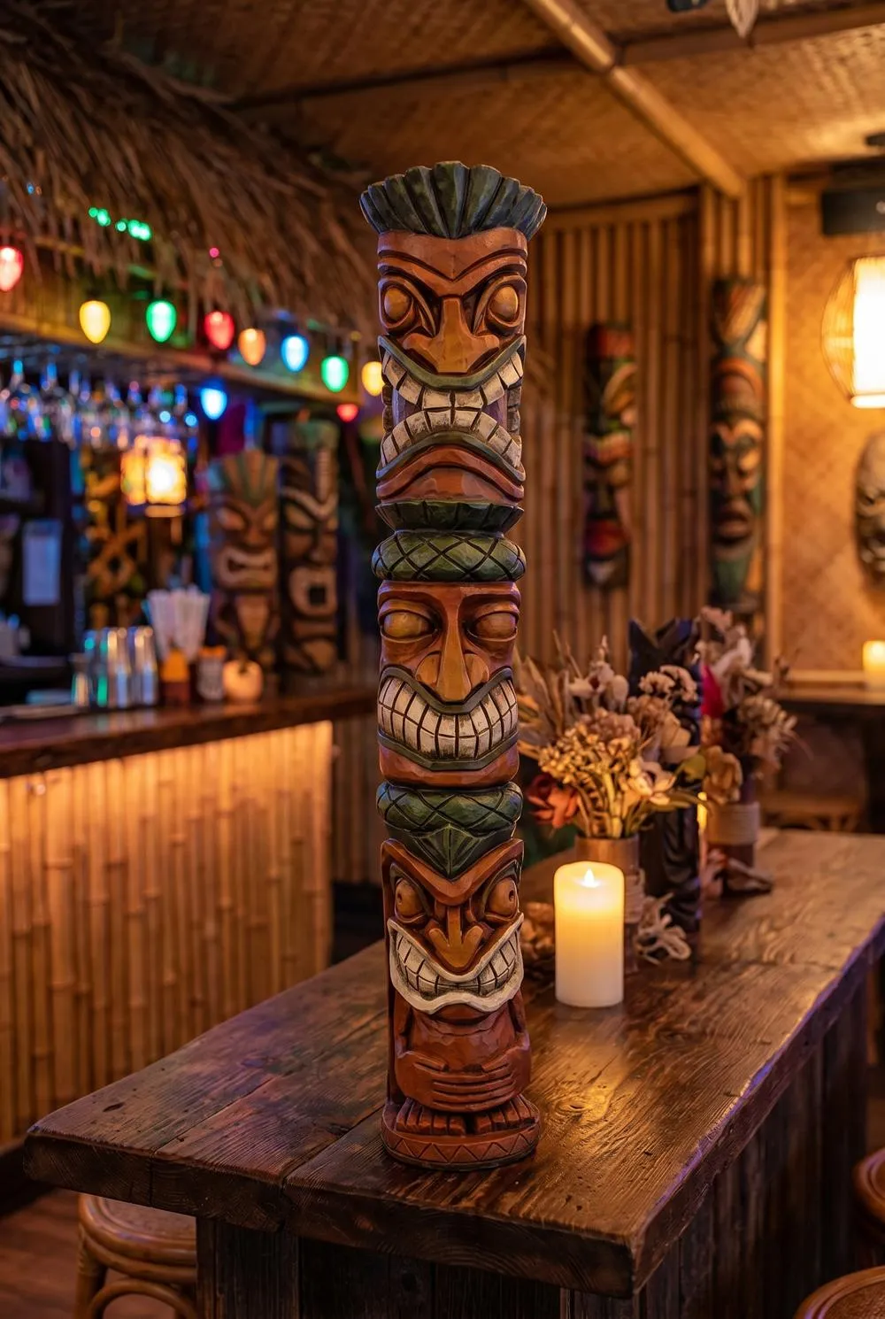 Aloha Hawaii Tiki Sculpture: Moai Haku Pani