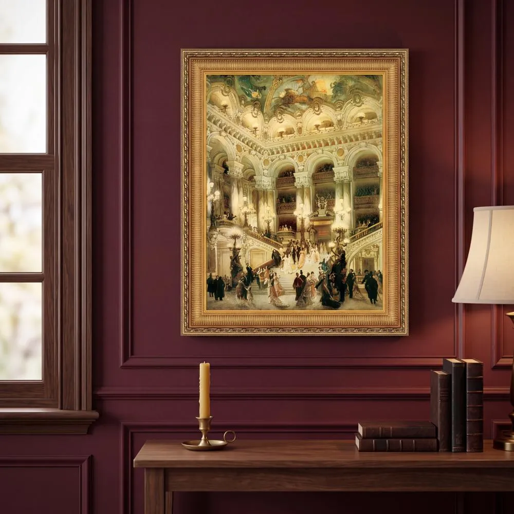 Le Couloir de l'Opera Framed Canvas Replica Painting: Small