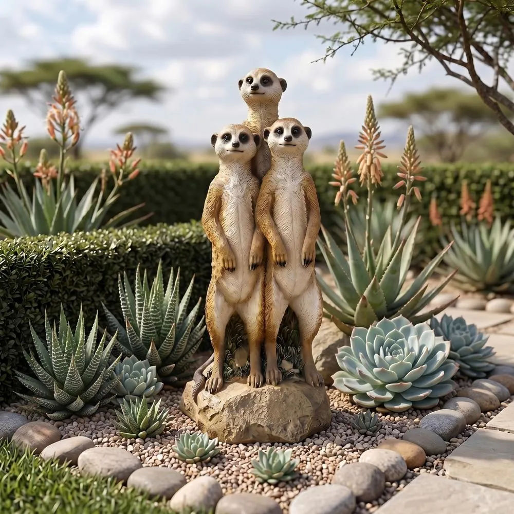 The Meerkat Gang Garden Statue