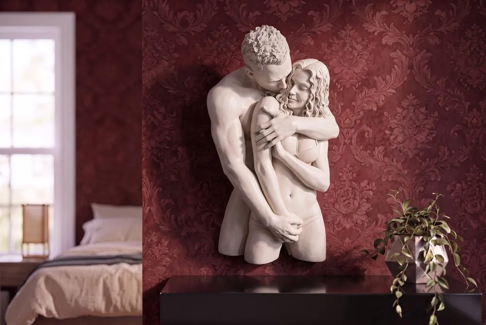Engulfing Embrace Lovers Wall Sculpture