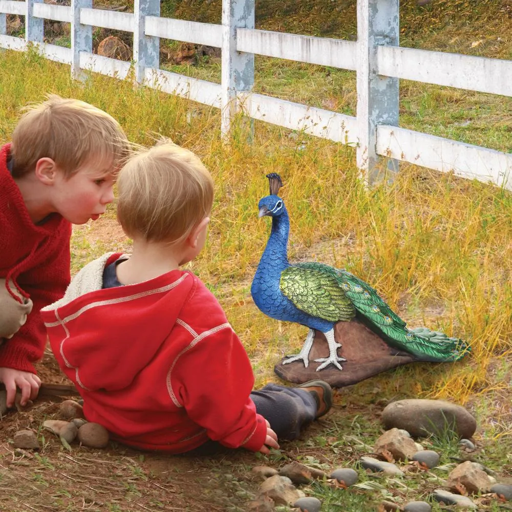 The Regal Peacock Garden Statue: Medium