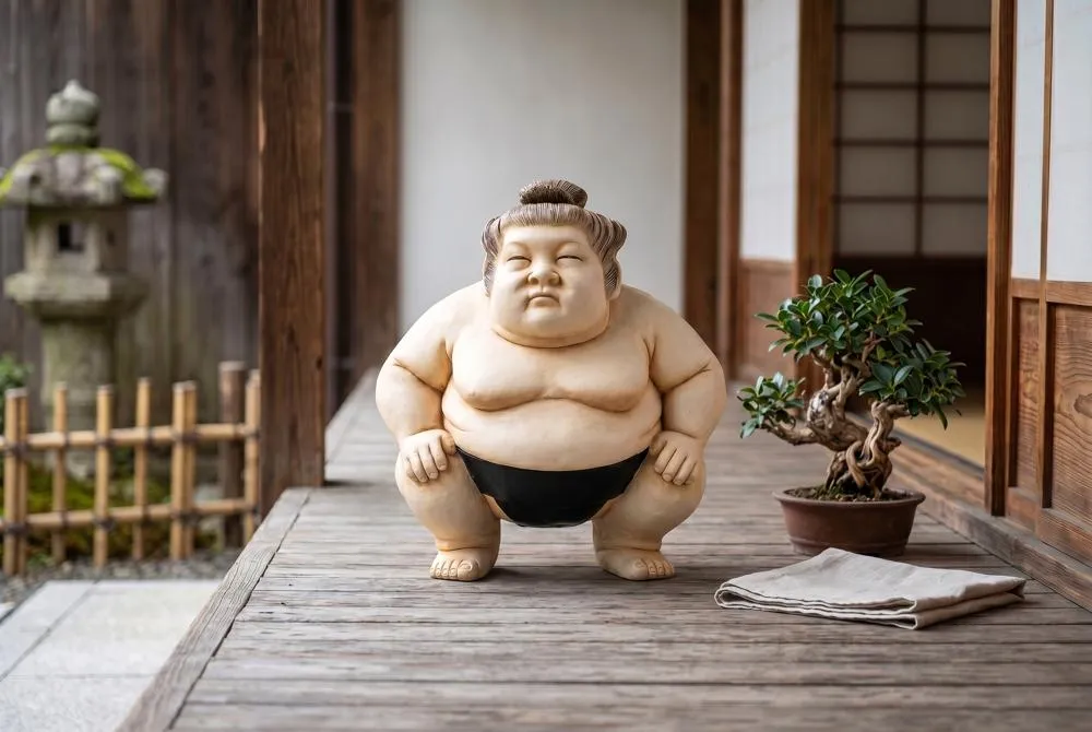 Basho the Sumo Wrestler Garden Statue