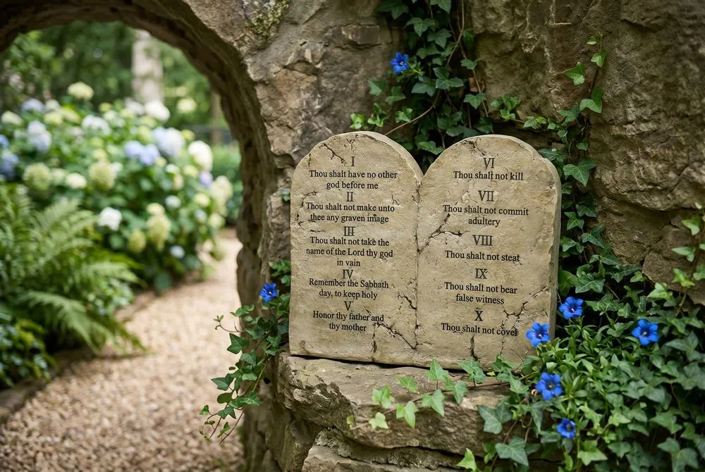 Ten Commandments Sculptural Tablet