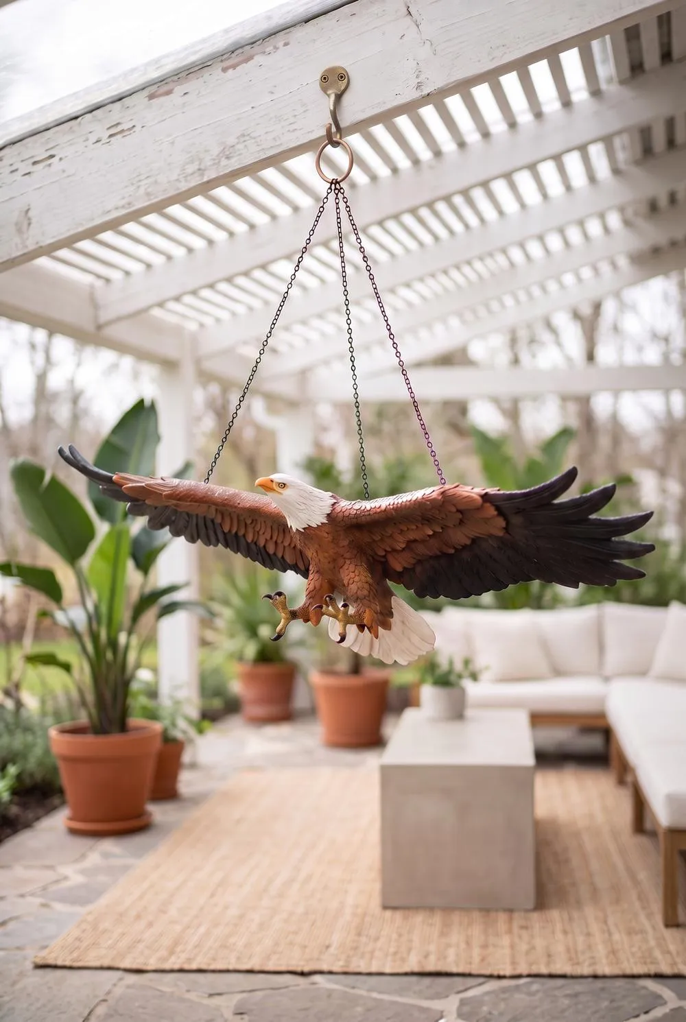 Flight of Freedom Hanging Eagle Sculpture: Each