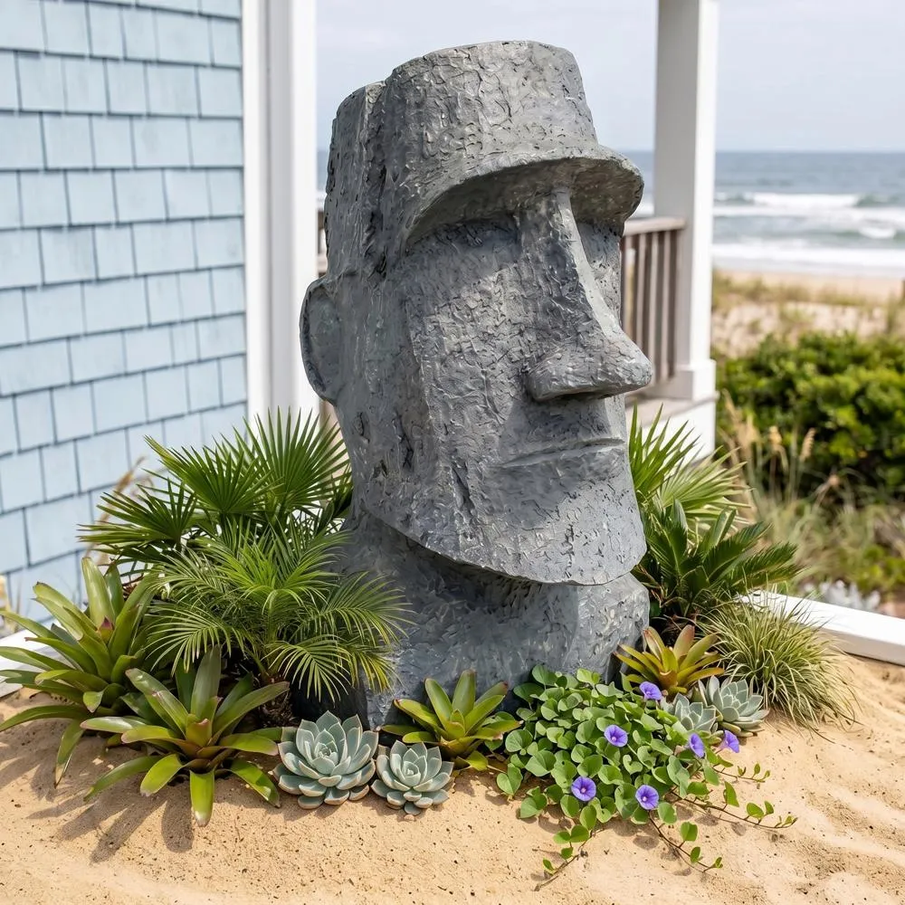Easter Island Ahu Akivi Moai Monolith Statue: Large