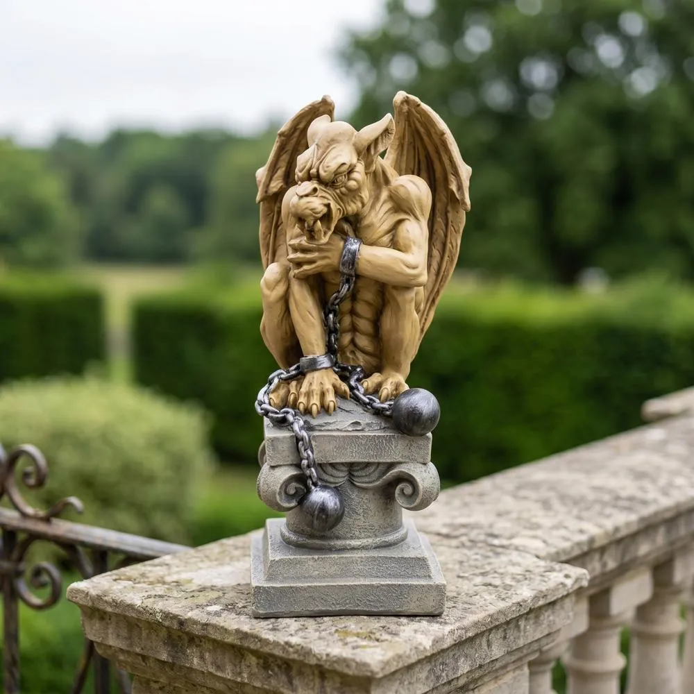 Ball-And-Chain Gothic Dungeon Gargoyle Statue