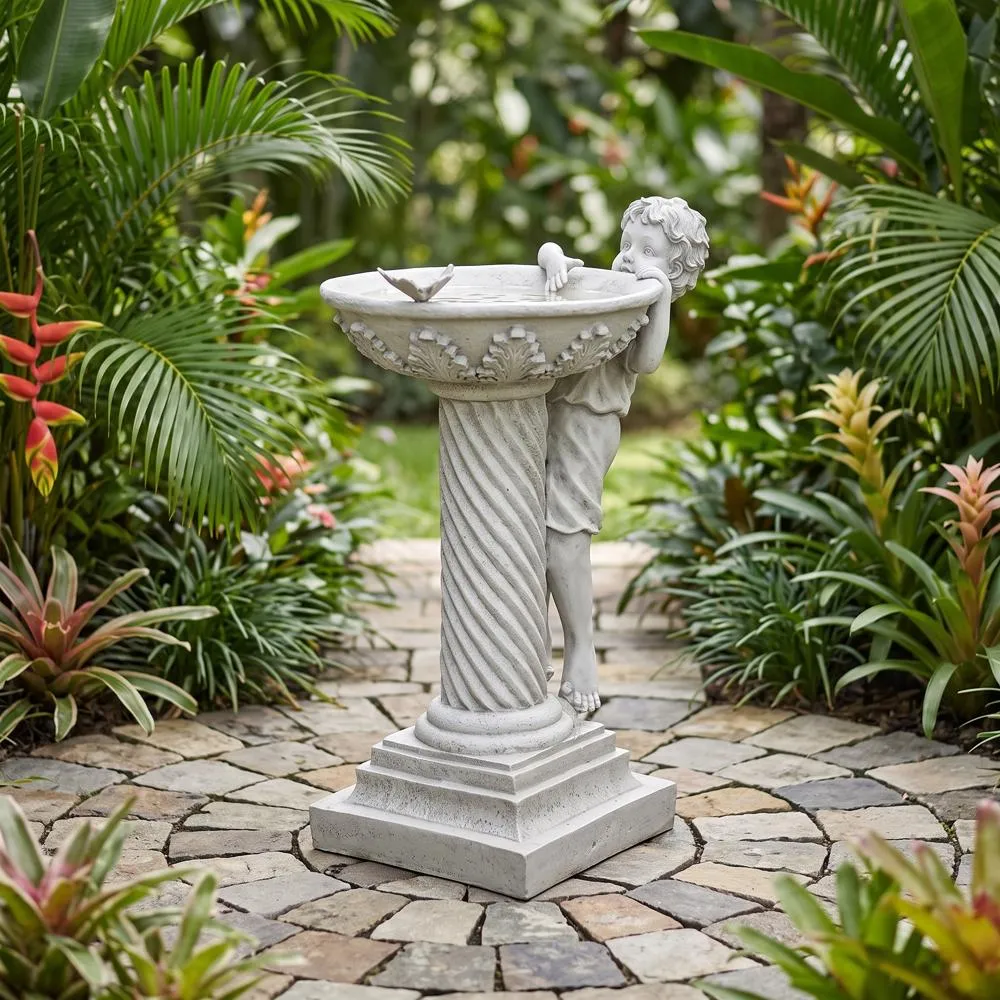 Summer's Splash Sculptural Birdbath