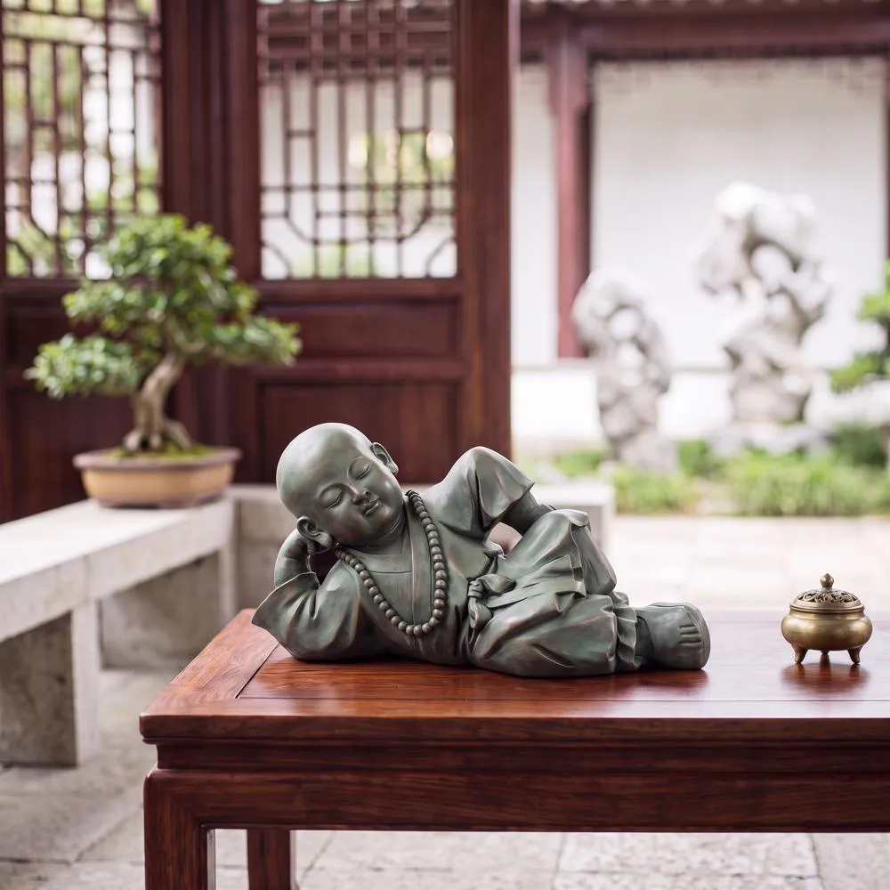 Resting Serene Baby Buddha Garden Statue