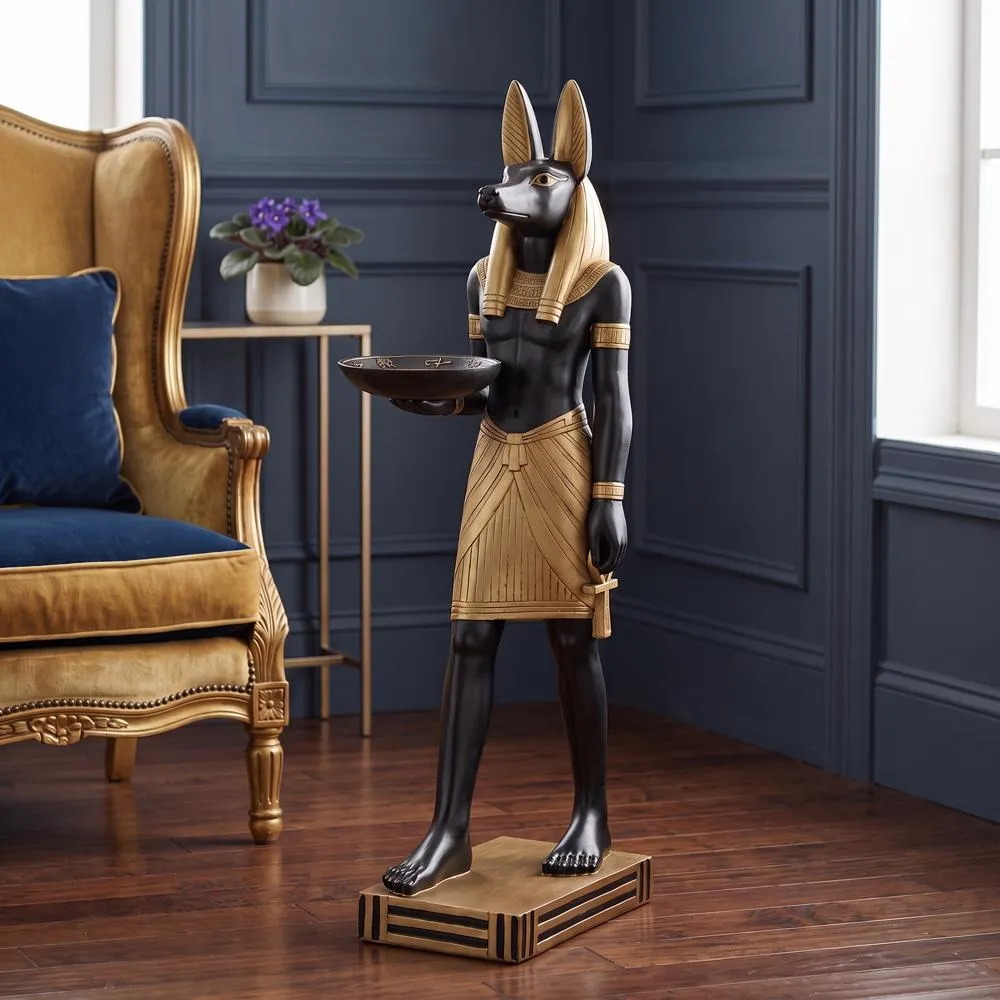 Anubis, Servant of the Egyptian Pharaohs Sculptural Pedestal Table