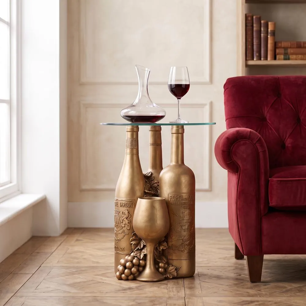 Wine and Dine Sculptural Glass-Topped Table