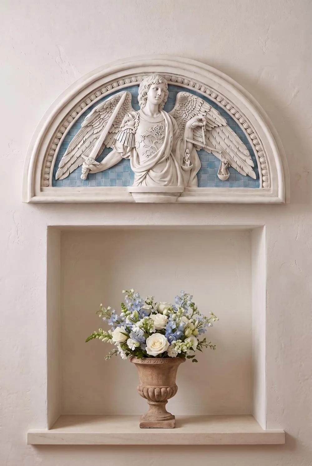 Saint Michael the Prince of Light Lunette Wall Sculpture